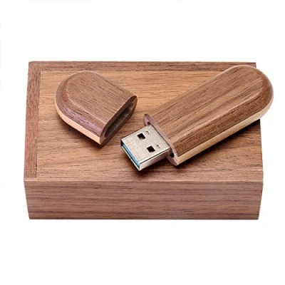 Afbeelding van HOZYALE USB stick, tweekleurig hout, 3.0, flashdrive, 64 GB, gegevensopslag, geheugenstick met houten doos