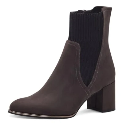 Afbeelding van MARCO TOZZI Dames Boot Heel 2 25392 41 Enkellaarzen, Antraciet Com, 40 EU