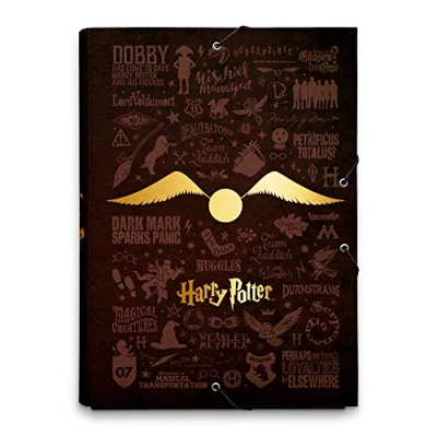 Afbeelding van Erik CSG0076 A4 Elastiekmap Harry Potter Opbergmap met hoekelastiek en binnenkleppen