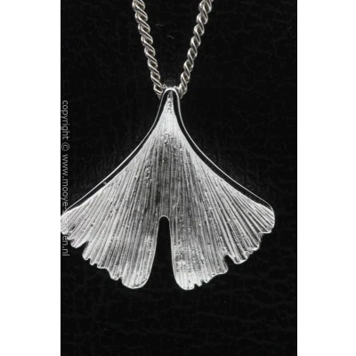 Afbeelding van Zilveren Ginkgo blad ketting hanger
