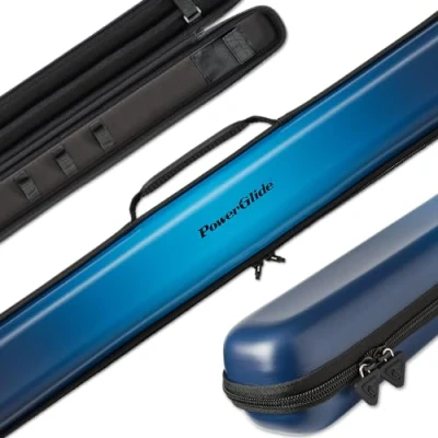 Afbeelding van PowerGlide Snooker Pool of Biljart Cue Case Svartur Blue Modern Design Soft Touch EVA Handvat &amp; Schouderriem Beschermende Foam Interieur Accessoire Zakken Past 50/50 Joint