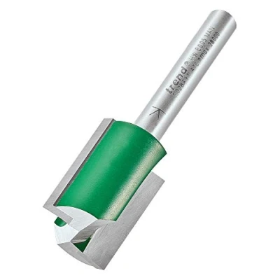 Afbeelding van Trend CraftPro Rechte Twee Fluit Router Cutter Bit, 1/4 Inch Schacht, 18 mm Snijdiameter &amp; 25 Snijlengte, Wolfraamcarbide getipt, C028AX1/4TC