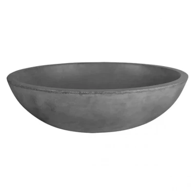 Afbeelding van Differnz Dias opbouw waskom beton ovaal 50x38cm donkergrijs