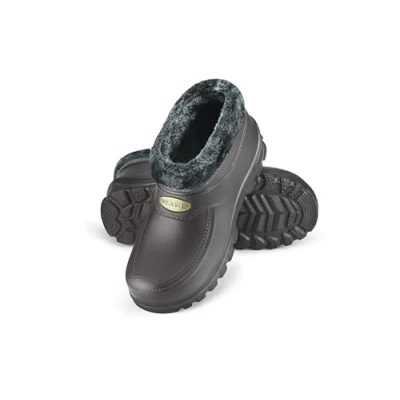 Afbeelding van ESTRO Dames Rubber Laarzen Kort Tuinclogs Heren Gevoerd Winterklompen voor Warm A16 (43, Grijs)
