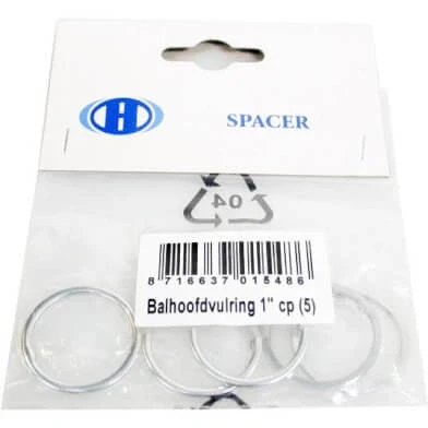 Afbeelding van KGS opvulring balhoofd 1 inch staal chroom 5 stuks
