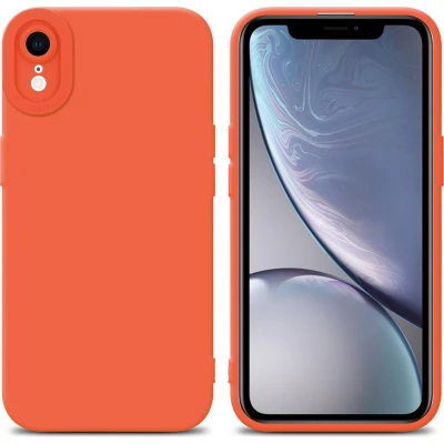 Afbeelding van Cadorabo Hoesje geschikt voor Apple iPhone XR in FLUID ORANJE Beschermhoes TPU silicone Cover Case