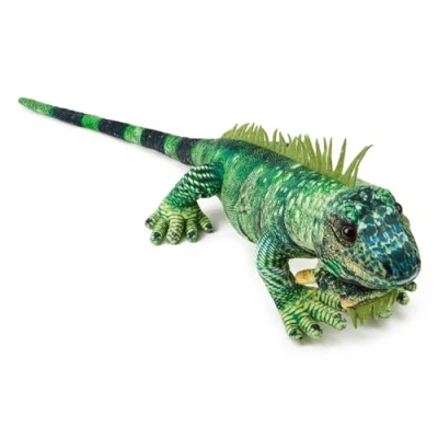 Afbeelding van Zappi Co Groene Leguane Pluche dier, 60 cm, realistisch zacht knuffeldier, heldere kleur, levensecht detail, geweldig om te spelen en tentoonstellen, op TikTok gepresenteerd (60 cm lengte)