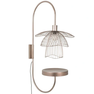 Afbeelding van Forestier Papillon wandlamp met plateau metallic taupe