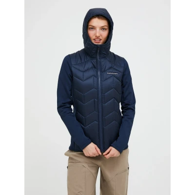 Afbeelding van Peak Performance Elevate Liner Hybrid HOOD Outdoorjas, Dames, Maat: Small, Dunkelblau