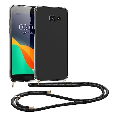 Afbeelding van kwmobile telefoonhoesje geschikt voor Samsung Galaxy A5 (2017) Hoesje met telefoonkoord Back cover in zwart / transparant