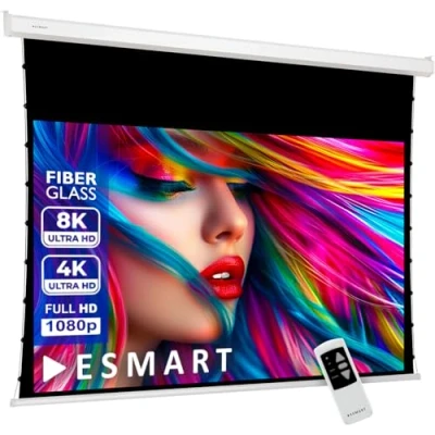 Afbeelding van ESMART Professioneel TATENSO Spanscherm Daglicht Grij 221 x 125 cm (100&quot;) 16:9 Programmeerbare Afstandsbediening Thuisbioscoop elektrische projector projectiescherm motorspanningsscherm LCD LED