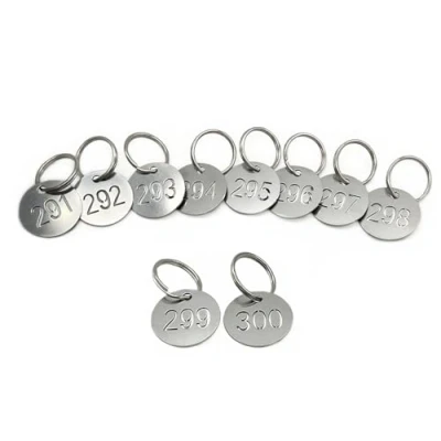 Afbeelding van NanTun Numbers tags 1 30, 25mm 304 roestvrij staal uitgeholde genummerde sleutelhangers met ringen, nummer ID sleutelhanger