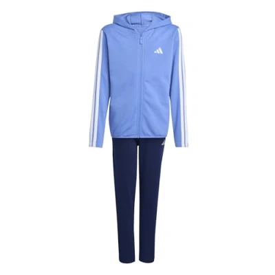 Afbeelding van adidas Uniseks Kind ESSENTIALS 3 STRIPES TRACKSUIT, blue fusion/white, 7 8 Years
