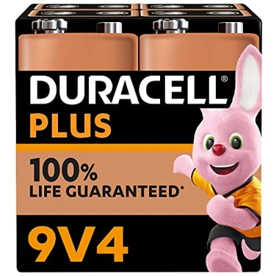 Afbeelding van Duracell Alkaline Batterij, E Block, 6LR61, 9V Plus, Extra Life, Retail Blister (4 Pack)
