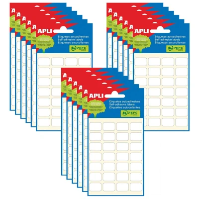 Afbeelding van Apli witte etiketten 12 x 18 mm (3x168 stuks)