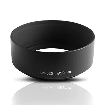 Afbeelding van 52mm Ø Metalen lenskap Lens Hood. CNC bewerkte aluminium. Voor het vastschroeven van lensfilterdraad. Canon Sony Nikon Tamron Sigma Olympus Fujifilm Pentax