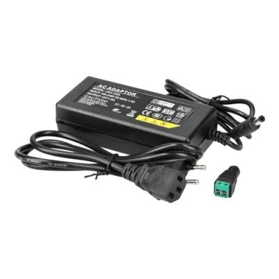 Afbeelding van Jandei Plug in transformatorvoeding 110/220V AC naar 12V DC 60W 5A, 1m kabel en vrouwelijke connector. Installatie binnen IP20, voor ledstrips, neon of laagspanningsapparaten