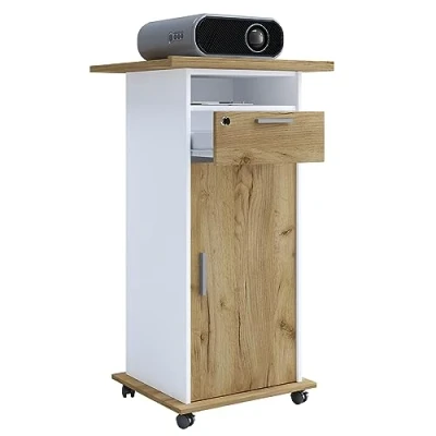 Afbeelding van VCM Tabel Meubilair Trolley Stand Beamer Projector wielen Rolbare Neta deur