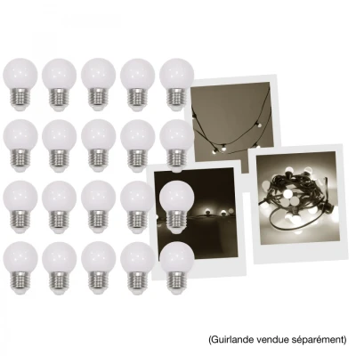 Afbeelding van Mac Mah 20 warm witte LED lampen Feestverlichting lichtsnoer E27 Fitting