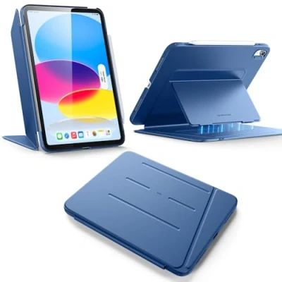 Afbeelding van ESR beschermhoes voor iPad 11 Generation (A16), 11e/10e generatie (2025/2022), met verticale standaard, meerdere standhoeken, ultra stabiel, hybride flip serie, marineblauw