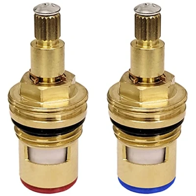 Afbeelding van Young Wolf Kraankleppen Vervanging Messing Keramische Disc Insert Klier Cartridge Koud en Warm Water 1/4 Kwart Draai 20 Tanden G 1/2 Inch
