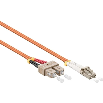 Afbeelding van LC SC Duplex Optical Fiber Patch kabel Multi Mode OM2 oranje / LSZH 2 meter