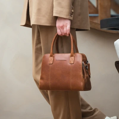 Afbeelding van Leren Schoudertas Cognac Ezra
