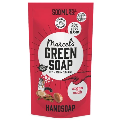 Afbeelding van Marcels Green Soap Handzeep Argan en Oudh Navulling 500ML