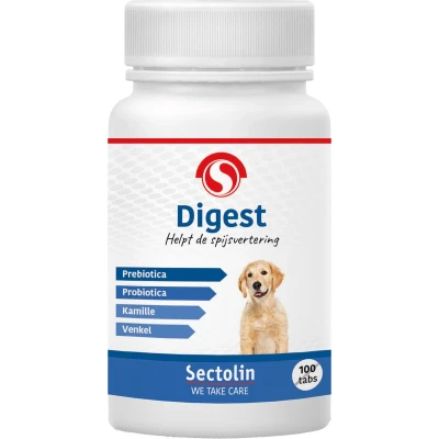 Afbeelding van Sectolin Digest Hond Prebiotica &amp; Probiotica Tabletten voor Spijsvertering 100st