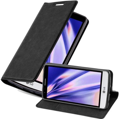 Afbeelding van Cadorabo Hoesje geschikt voor LG G3 MINI / S in ZWARTE NACHT Beschermhoes met magnetische sluiting, standfunctie en kaartvakje Book Case Cover Etui