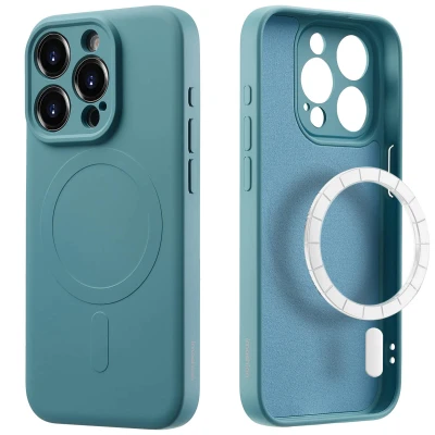 Afbeelding van Apple iPhone 15 Pro Max MagSafe Hoesje Siliconen en TPU (zacht) imoshion Softcase/Backcover Groen Telefoonhoesje