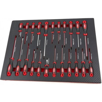 Afbeelding van HBM 23 Delige Schroevendraaierset in Carbon Foam inlay voor Gereedschapswagen
