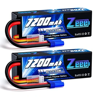 Afbeelding van Zeee 3S Lipo RC Accu 11.1V 80C 7200mAh Hardcase Batterij met EC5 Connector voor Auto Truck Boot Truggy Hobby (2 Packs)