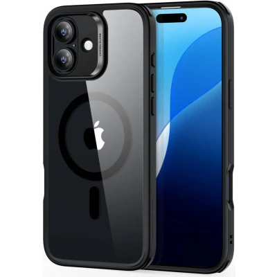 Afbeelding van ESR Classic Hybrid HaloLock Hoesje Geschikt voor Apple iPhone 16 Compatibel met MagSafe en Back Cover Magneet Transparant Zwart