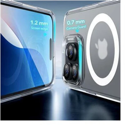 Afbeelding van ESR Klassieke hybride Halolock MagSafe behuizing + gehard glas voor iPhone 16 Pro semitransparant (Apple Pro), Smartphonehoes, Transparant