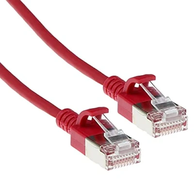 Afbeelding van ACT DC7505 LSZH U/FTP CAT6A Datacenter Slimline Patchkabel Snagless RJ45 Connectoren Rood 5 meter