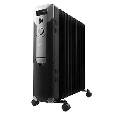 Afbeelding van Cecotec Olieradiator ReadyWarm 11000 Space Black. 2500 W, 11 module, 3 Vermogensniveaus, 25 m² dekking, kabelcollector, eenvoudige bediening, handvat, wielen en dubbel veiligheidssysteem