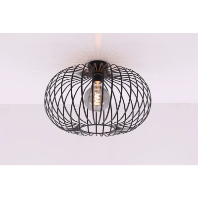 Afbeelding van Plafondlamp zwart metaal 50cm