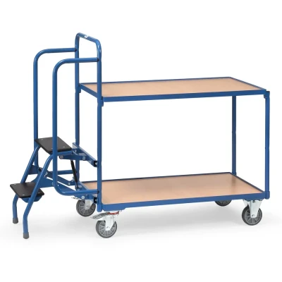 Afbeelding van Fetra 2105 Orderpickwagen Staal Poedercoating Laadvermogen (max.): 250 kg Stralend blauw (RAL 5007)