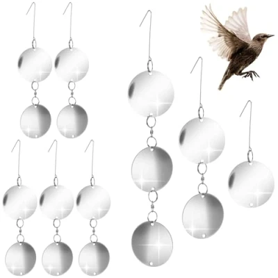 Afbeelding van COM FOUR® 56 delige vogelverjagerset reflecterende windgong tot 8 hangers vogelverschrikker tegen raven, kraaien, spreeuwen en kauwen voor balkon, tuin, terras (56 delig Windgong)