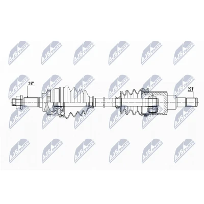 Afbeelding van NTY NPW SU 033 Aandrijfas Vooras links 58, 640mm SUZUKI: SWIFT 3