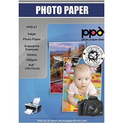 Afbeelding van PPD 100 x Fotokaarten 4x6&quot; (ong. 10x15cm) Inkjet Fotopapier 260 g/m2 Hoogglans, Direct drogend en Watervast Professionele Kwaliteit 27