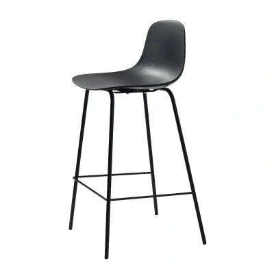 Afbeelding van Nordic Home Lara barstoel zwart Kunststof