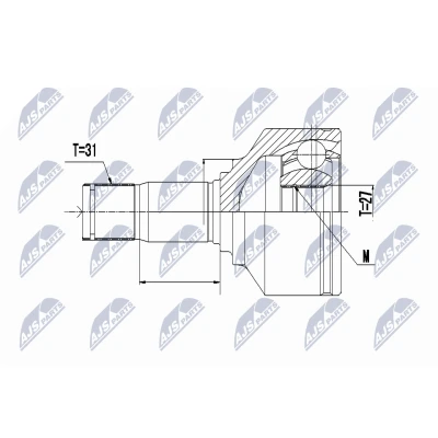 Afbeelding van Homokineet reparatie set, aandrijfas NTY NPW VV 095