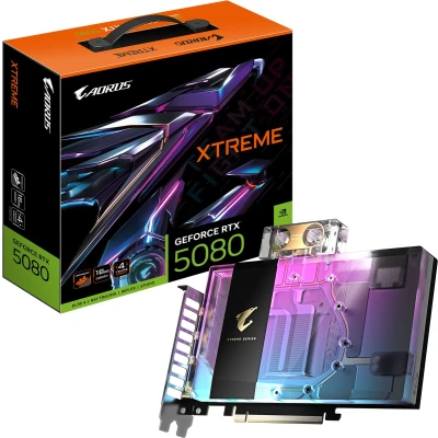 Afbeelding van GIGABYTE AORUS GeForce RTX 5080 XTREME WATERFORCE WB 16G grafische kaart 1x HDMI, 3x DisplayPort