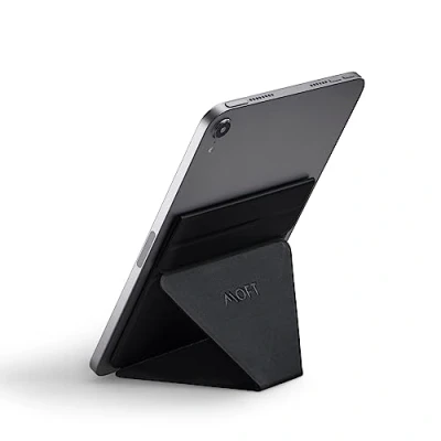 Afbeelding van MOFT Snap tabletstandaard, verstelbare opvouwbare draagbare iPad standaard voor het bureau, compatibel met Mini 1, 2, 3, 4, 5, 6 en 7,9 9,7 inch tablets, Magic Keyboard, zwart