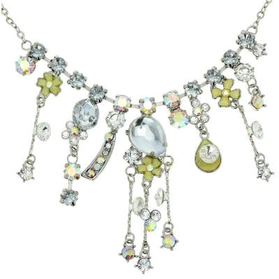 Afbeelding van Behave Zilverkleurige ketting met steentjes