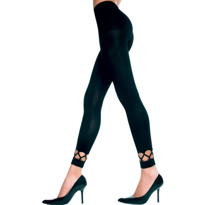 Afbeelding van Music Legs Lange Legging Met Opengewerkte Onderkant Zwart