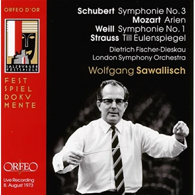 Afbeelding van Dietrich Fischer Dieskau, London Symphony Orchestra, Wolfgang Sawallisch Schubert: symphonie No. 3/Weill: 1/Strauss: Till Eulenspiegel/Mozart: Arien (CD)