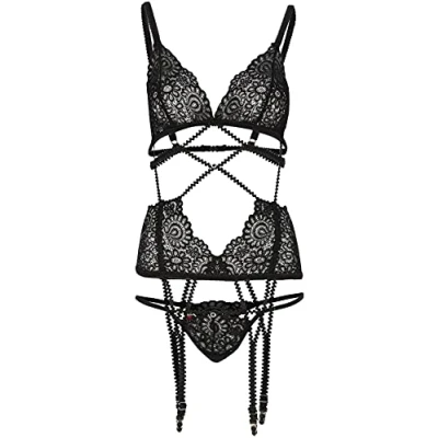 Afbeelding van Obsessive Mixty Korset &amp; String Zwart L/XL